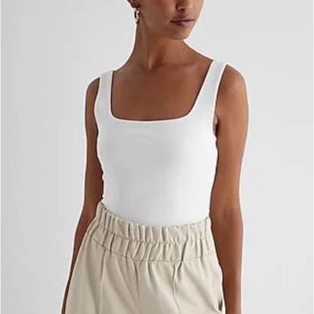 NWOT express ivory bodysuit (L)